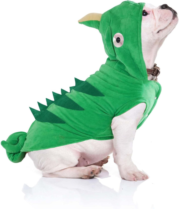 Chameleon Dog Costume for Halloween,Winter Fleece Pet Cat Coat Jacket for Small Medium Large Dog,Pet Funny Clothes Hoodie Labrador Bulldog Chihuahua(S, Green)