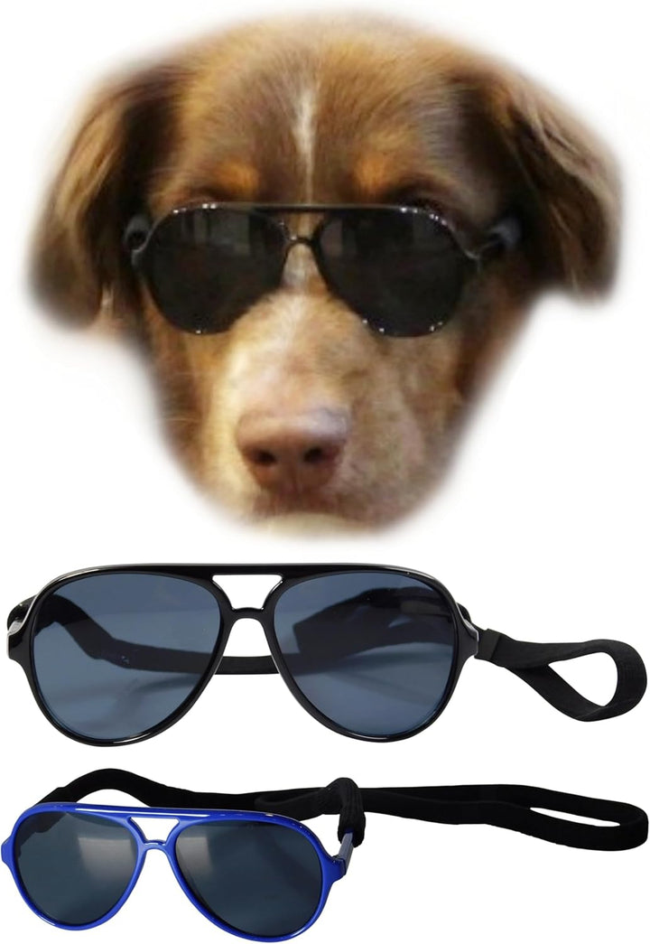 G010 Dog Pet Costume Aviator Sunglasses for Medium Breeds 20-40 Lbs (Black)