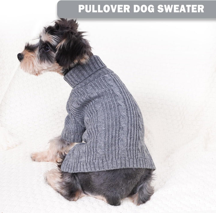 Winter Dog Clothes for Small Dogs Turtleneck Dog Sweaters Dog Knitted Warm Sweater Puppy Cold Weather Clothes Small Dog Pullover Sweater Fall Doggie Outfits Cat Apparel (Small)