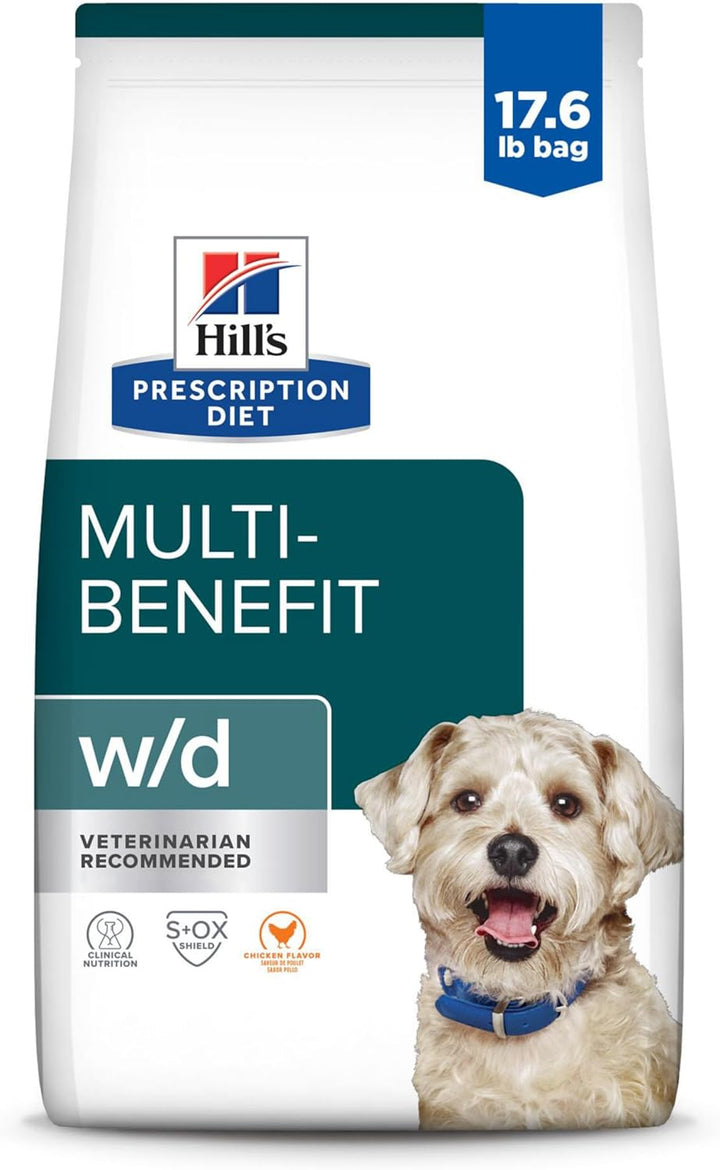 W/D Multi-Benefit Digestive/Weight/Glucose/Urinary Management Chicken Flavor Dry Dog Food, Veterinary Diet, 8.5 Lb. Bag