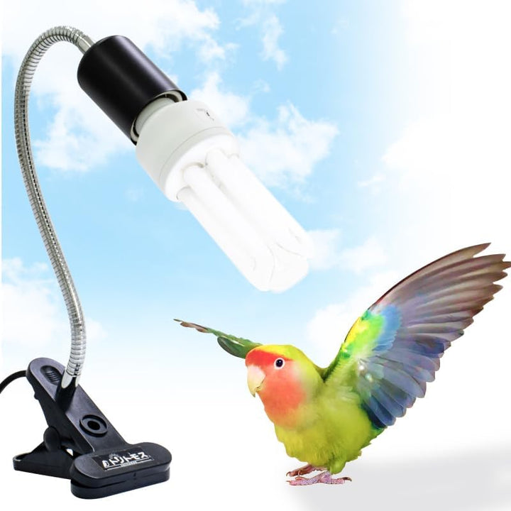 TORITOMOSU Bird Cage UVB Light Combo Kit, Aviansun Lamp 2.4% UVB UVA 20W Compact Fluorescent Bulb for All Kinds Captive Birds