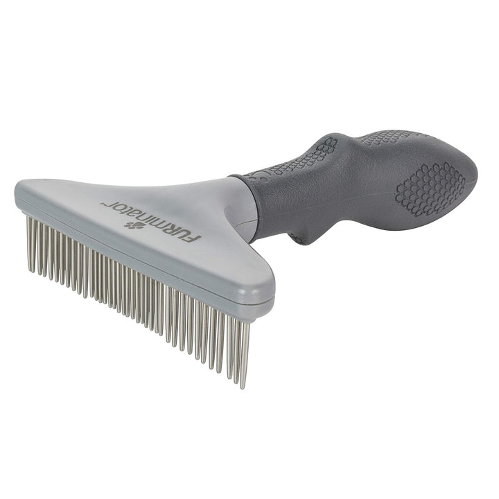 Dog/Cat Grooming Rake, Grooming Tool, Removes Loose Hair and Tangles, Gray