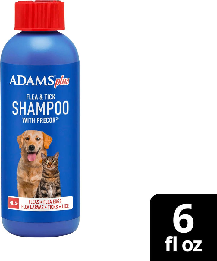 plus Flea & Tick Shampoo with Precor IGR for Cats, Kittens, Dogs & Puppies over 12 Weeks of Age, Sensitive Skin Flea Treatment, Kills Adult Fleas, Flea Eggs, Ticks, and Lice, 6 Ounces