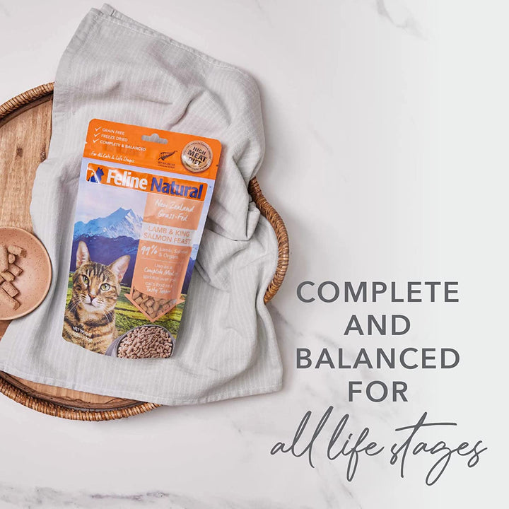 High Protein Dry Cat Food, Freeze-Dried Diet with 98% Meat, Organs & Seafood, No Peas, Grains, or Artificial Additives, Made in New Zealand, Chicken & Lamb, 11Oz