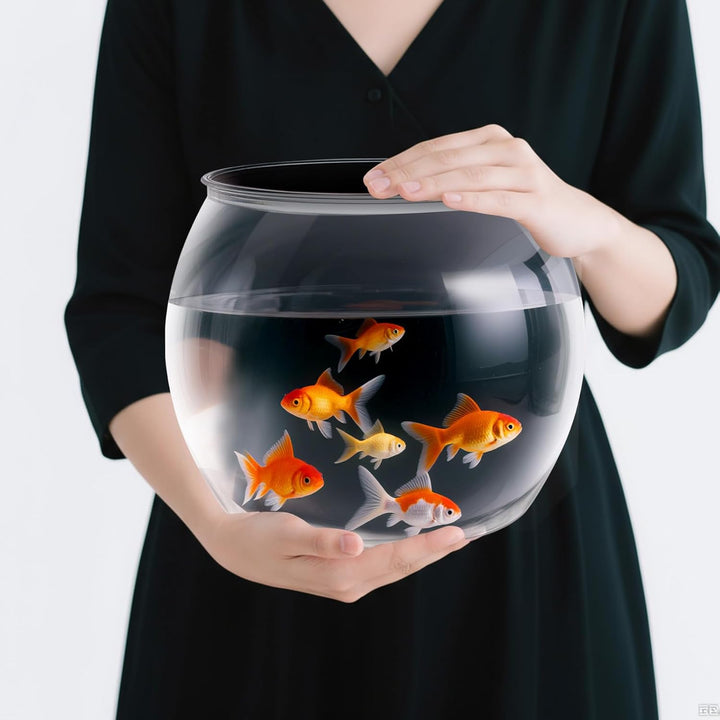 5 Gallon Plastic Fish Tank Large Bowl Shatterproof with Crystal Clear Clarity for Terrarium, Flower Vase Centerpiece Gift for Fish Lovers (Round)