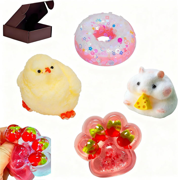 4PCS Taba Squishy, Cat Paw Squeeze Soft Fidget Toys, Stress Relief Novelty for Anxiety, Perfect for Stress and Anxiety Relaxing Toy