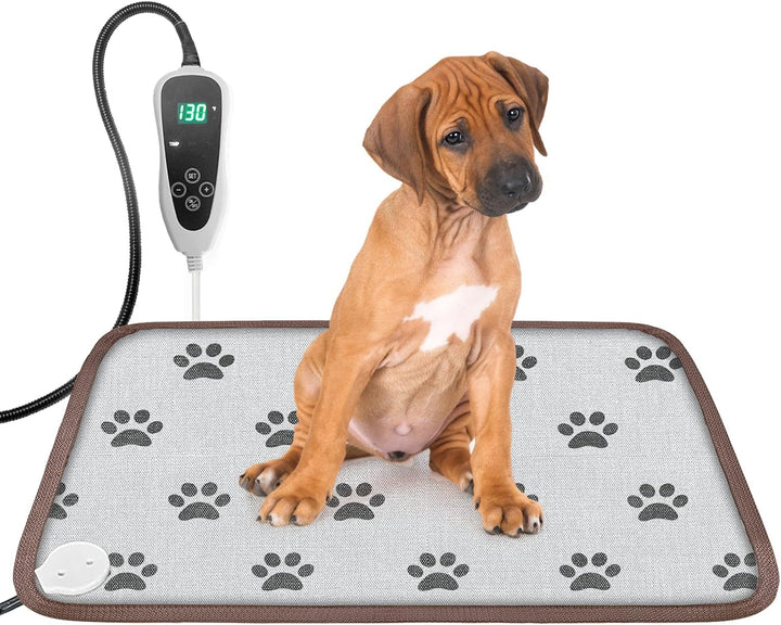 Large Dog Heating Pad 34X21In with Smart Thermostat Switch and Power Line Protection Tube,Obtained MET and UL Dual Certification,Waterproof Pet Heating Pad, Suitable for Dogs of All Ages