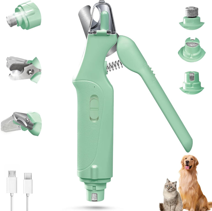 2-In-1 Dog Nail Clippers & Cat Nail Clippers Trimmers for Large Medium Small Dogs Cats Claw Trimmer Quick Sensor and Safety Guard USB Rechargeable with 2 LED Lights Dogs Nail Trimmer