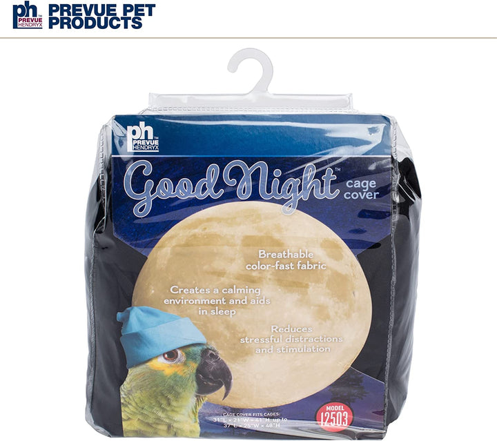 Prevue Hendryx Pet Products Good Night Bird Cage Cover, Large, Black