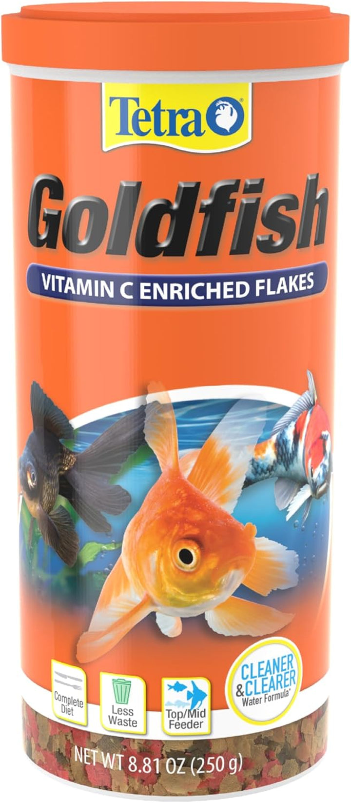 Goldfish Flakes, Nutritionally Balanced Diet for Aquarium Fish, Vitamin C Enriched Flakes, 7.06 Oz