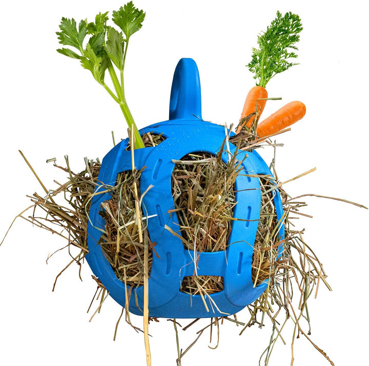 Jolly Hay Ball Stall Toy for Horses, Blue, 8"