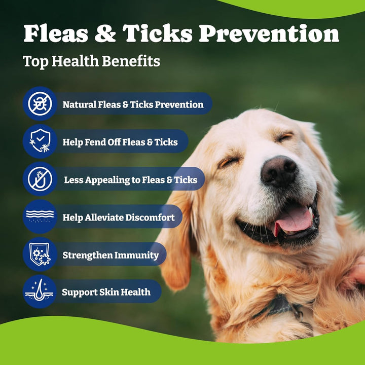 Flea and Tick Prevention for Dogs Chewable - 170 Soft Chews, Duck & Pear Flavor, Beef & Carrot Flavor