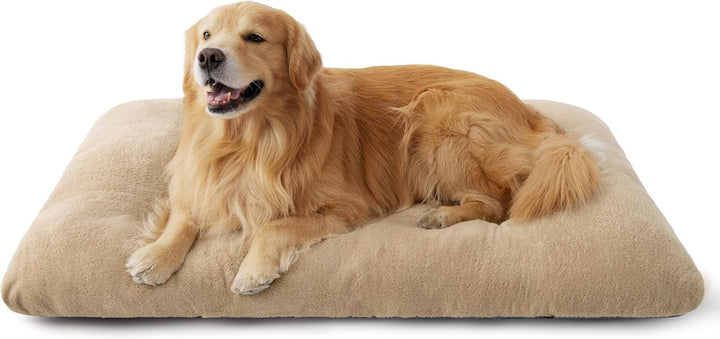 Washable XL Dog Bed for Crate for Extra Large Dogs, Comfort Fluffy Plush Pet Pillow Bed Kennel Pad with Non-Slip Bottom, Machine Washable Pet Sleeping Mat, 41"X27", Gray