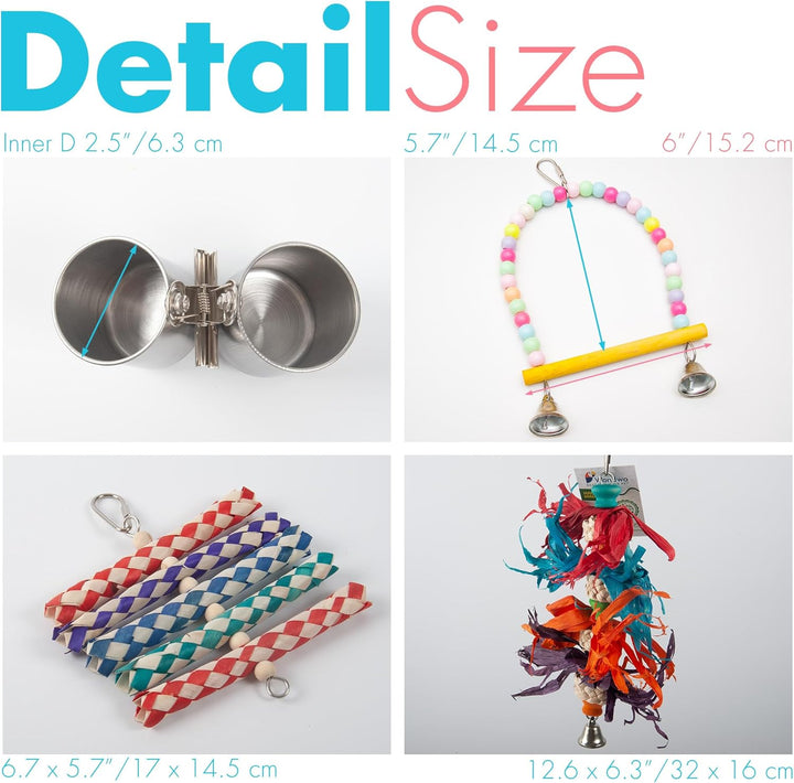 Parrot Playground Large 4 Layers - Small Bird Playground Parakeet Play Stand Bird Gym Parrots Playpen Play Playstand Parrot Tree for Cockatiel Lovebirds Conure Cockatoos Finch Budgies