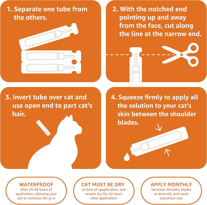 Topical Flea Treatment for Medium Cats (5-9 Pounds), 4 Count (Previously Solimo)