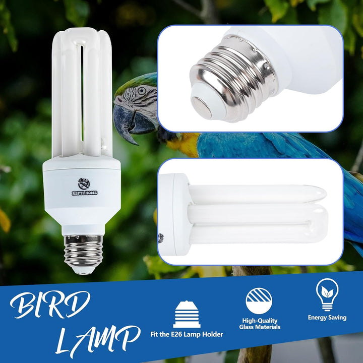 UVA UVB Light Bulb for Birds 2.4 UVB 20W Compact Flourescent Lamp for All Kinds Captive Birds