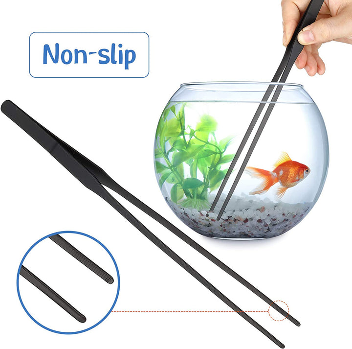 3 Pieces Axolotl Tank Accessories, Extra Long Tweezers for Aquarium, Coral Feeder Long Syringe, Fish Feeding Tongs Tweezers for Reef Roids Aquatic Plant Spider Snake Lizard