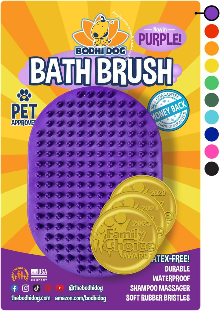 Shampoo Brush - Pet Grooming & Bath Supplies for Dogs and Cats - Bath Brush for Long & Short Hair - Premium Scrubber for Shower, Bathing & Massage (One Pack, Blue)