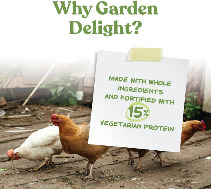 Garden Delight Chicken Treat, Dried Vegetable & Herb Treat Mix for Chickens, Ducks, and Poultry, Natural Coop Enrichment Snack for Hens and Backyard Birds, Made in USA, 2.25 Lb Bag