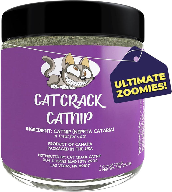 Catnip, Zoomie-Inducing Cat Nip Blend, North American Made & 100% Natural, Safe & Non-Addictive Catnip Treats Used to Supplement Cat Nip Toys, Spray, & Accessories (1 Cup)