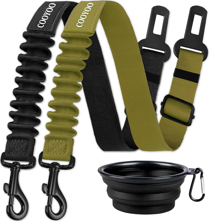 Dog Seat Belt,3 Piece Set Retractable Dog Car Harness Adjustable Dog Seat Belt for Vehicle Nylon Pet Safety Seat Belts Heavy Duty & Elastic