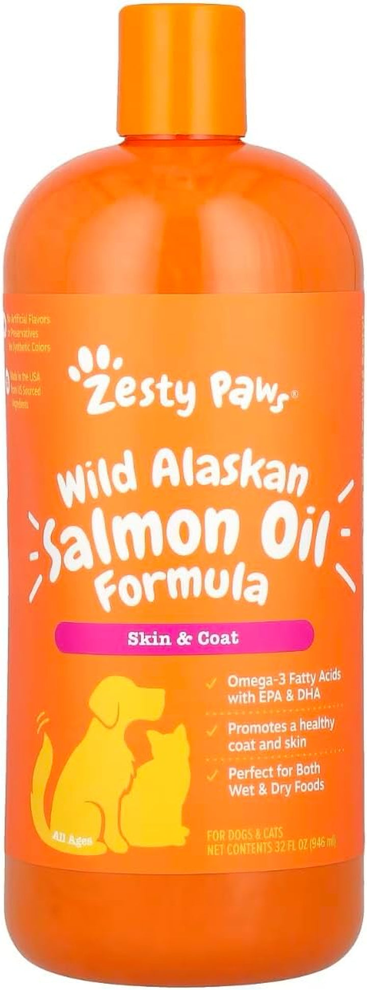 Wild Alaskan Omega-3 Blend Pollock + Salmon Oil for Dogs and Cats- Skin and Coat Support, Omega 3 Supplement for Pets, 8.5Oz