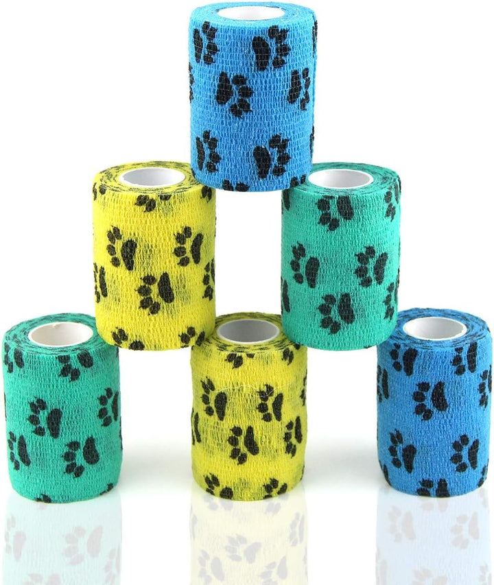 Vet Wrap Cohesive Bandages Bulk Self Adhesive Bandage Wrap Self Adherent Wrap Non-Woven for Dogs Pet Animals & Ankle Sprains & Swelling 2 Inch X 5 Yards (2 Inch Claw)