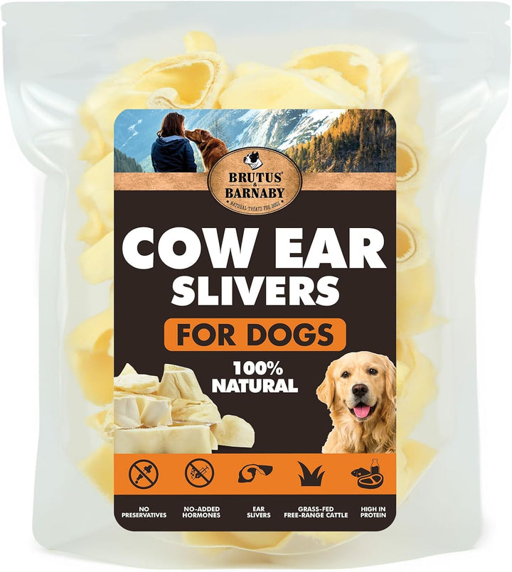 Cow Ears for Dogs – Whole Ears 30 Ct, Thick Cut, Grass-Fed Angus Beef, All-Natural No-Rawhide Dog Treat Alternative