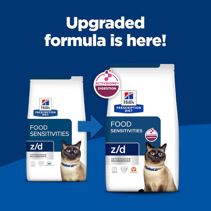 Z/D Skin/Food Sensitivities Hydrolyzed Dry Cat Food, Veterinary Diet, 8.5 Lb. Bag