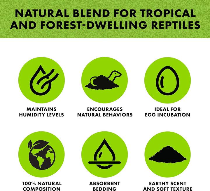 Reptile Terrarium Bedding Substrate Jungle Mix, 8 Quart
