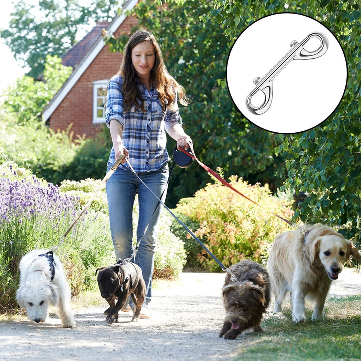 15 Pack Heavy Duty Snap Hooks Double Sided Clips for Hanging Horse Tack Sling Feed Buckets Dog Leash Collar Key Chain Zinc Alloy Metal Snaps Clip(3-1/2 Inch)