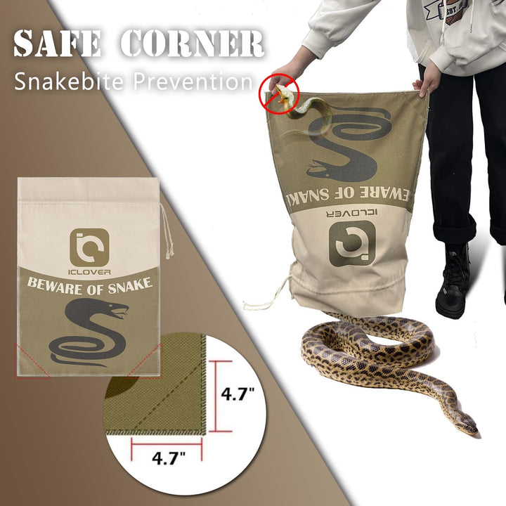 Snake Reptile Bag with Drawstring, 20 X 28 Inch Heavy Duty Large Snake Hunting Sack Pouch with Sewn Bottom Corners for Moving Transporting Capturing Hunting Catching Rattlesnakes Reptiles