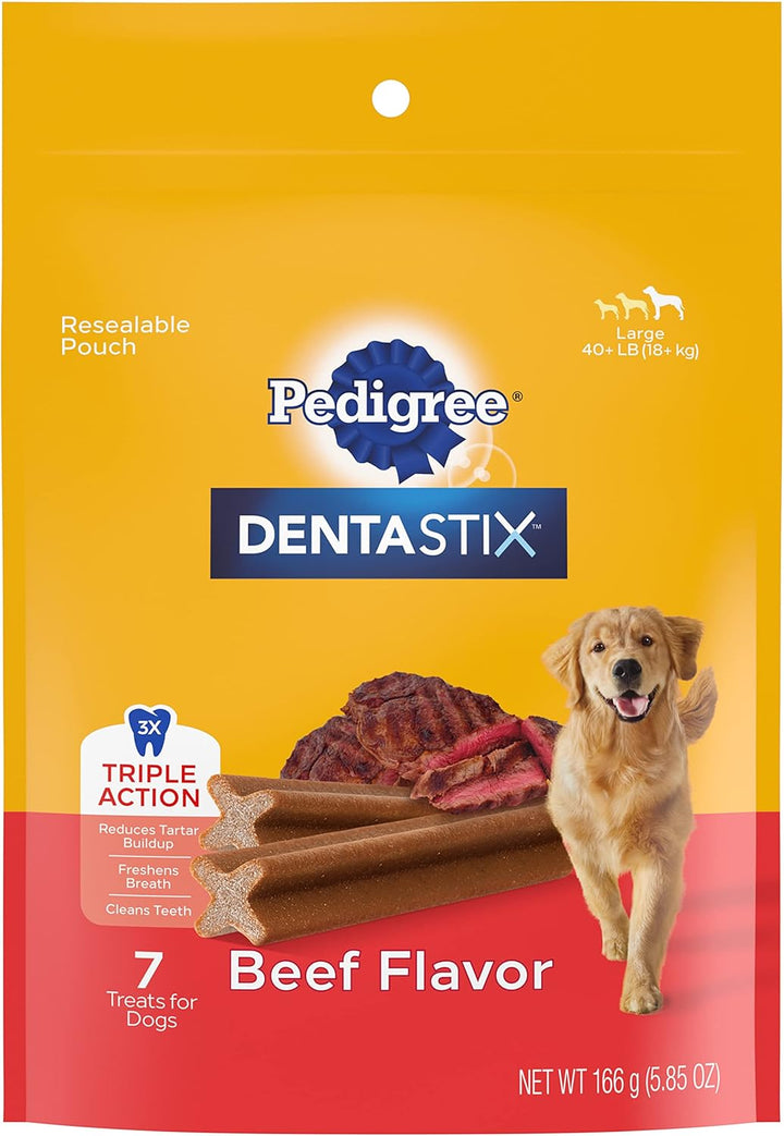 Dentastix Large Breed Dog Treats, Original, Beef & Fresh Flavor, 2.73 Lb. Variety Pack (51 Treats)
