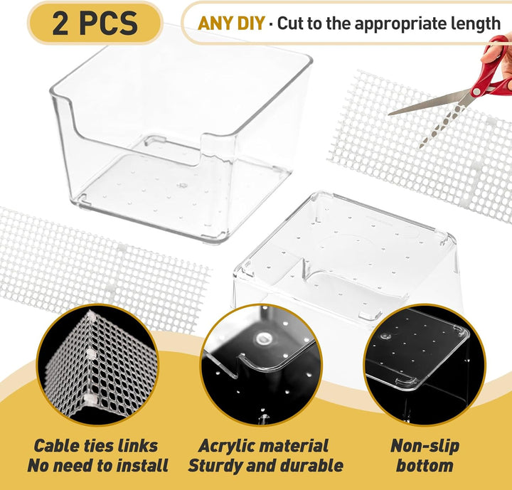 2 Packs Hermit Crab Pool - Ideal Hermit Crab Tank Combination - Pool with Cuttable Climbing Ramp