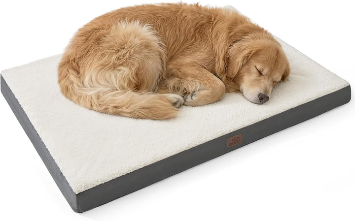 Dog Beds Large Sized Dog - Comfy Flat Pet Beds with Removable Washable Cover, Orthopedic Egg Crate Foam Puppy Mat, Suitable for Pet up to 65 Lbs