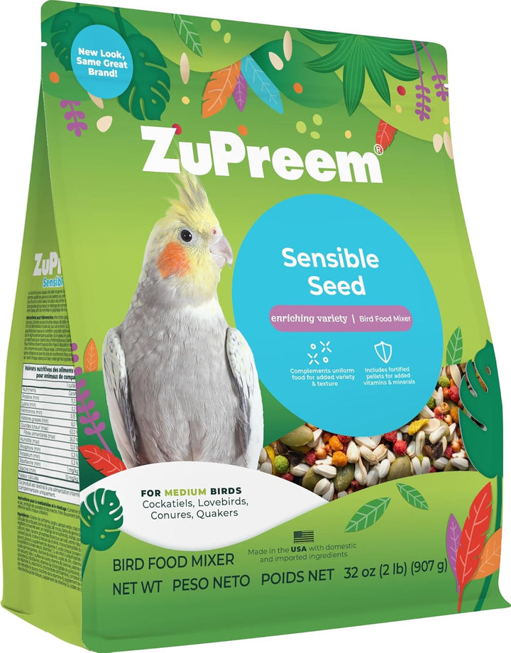 Fruitblend Bird Pellets, Daily Bird Food for Cockatiel, Lovebird, Quaker, Small Conure, Lorikeet, Core Nutrition for Medium Birds, Cockatiel Pellets, Conure Food (M, 2 Lbs)
