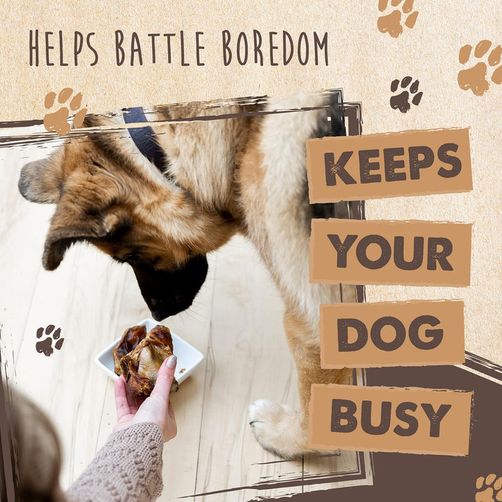 Naturals Dog Bones - Cow Knee Caps & Knuckle Bones for Dogs (8 Pack) | 100% Natural Beef Knee Caps, Meaty Pet Treat