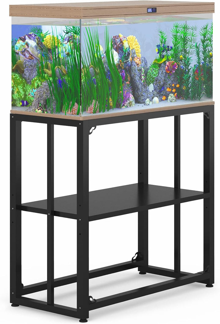 Fish Tank Stand 40 Gallon, Metal Aquarium Stand 36.5" L X 18.5" W*29.5”H, Double-Layer Storage Design, Suitable for Home and Office Use, 660LBS Capacity, Black (Tank Not Included)
