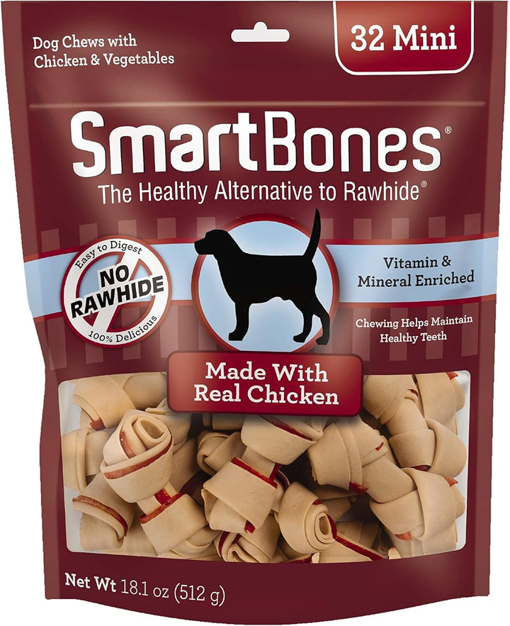 Mini Bones with Real Chicken 56 Count, Rawhide-Free Chews for Dogs