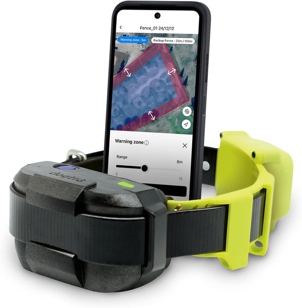 GPS Fence – No Subscription, Custom Wireless Dog Fence with App, Smart Guidance & Return Reminder Tone/Vibration/Correction, IPX9K Waterproof Rechargeable Collar, Safe Freedom for Dogs 15 Lbs+