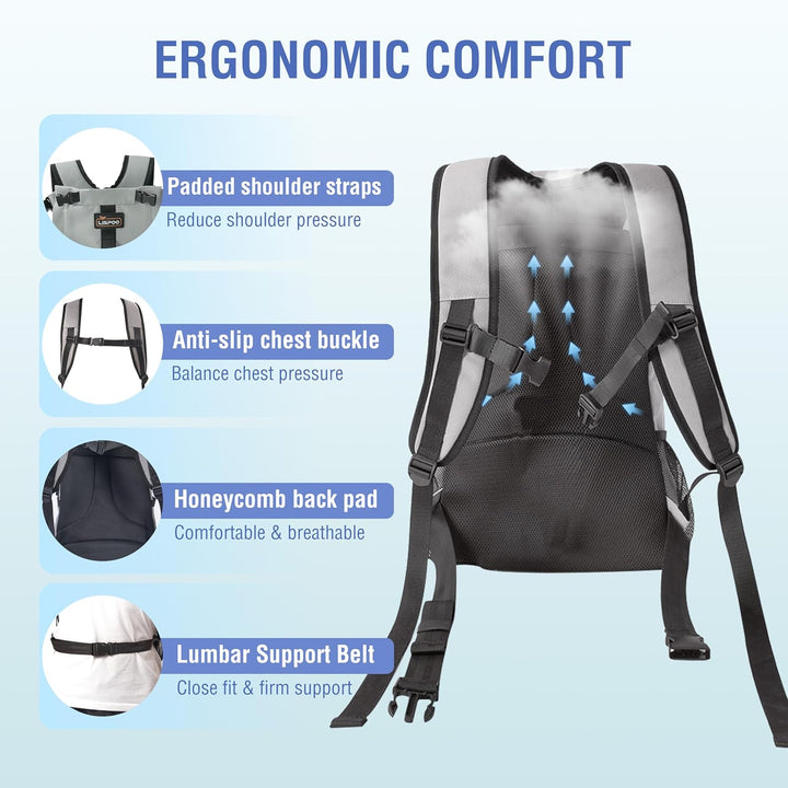 Dog Backpack for Small & Medium Dogs - Adjustable Pet Carrier for Travel & Hiking, Hands-Free Puppy Backpack with Storage Pockets, Breathable Mesh