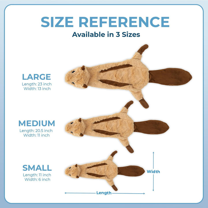 2-In-1 Stuffless Squeaky Dog Toys with Soft, Durable Fabric for Small, Medium, and Large Pets, No Stuffing for Indoor Play, Supports Active Biting and Play - 4 Figures, Small