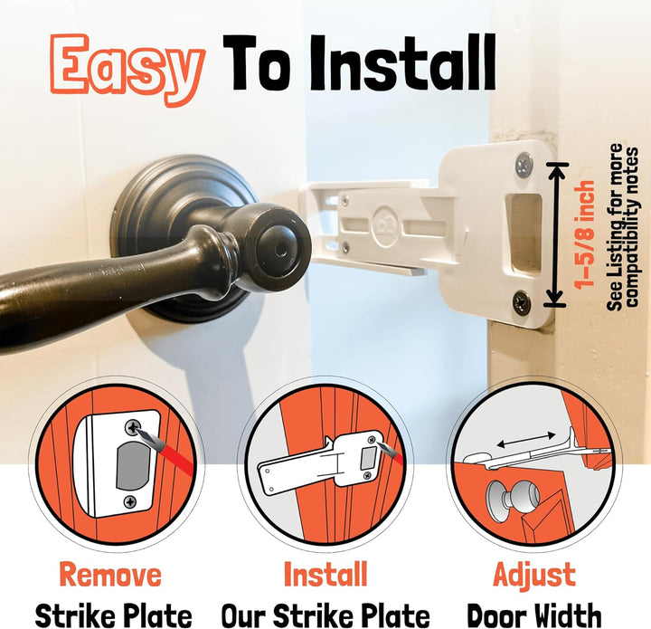 Door Prop for Cats - Easiest Cat Door Latch Holder to Keep Interior Door Open for Pets - Dog Proof Cat Feeding Station & Litter Box - Strong & Portable Door Stopper & Pet Gate Alternative