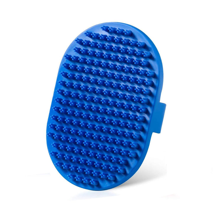 Dog Grooming Brush,  Pet Shampoo Bath Brush Soothing Massage Rubber Comb with Adjustable Ring Handle for Long Short Haired Dogs and Cats (Blue+Green, Pack of 2)