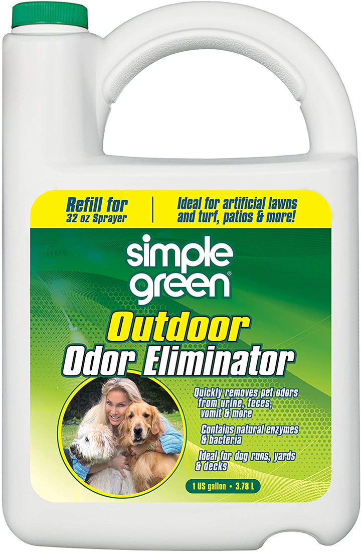 Outdoor Odor Eliminator for Pets, Dogs, 1 Gallon Refill - Ideal for Artificial Lawns & Patio, Milky White