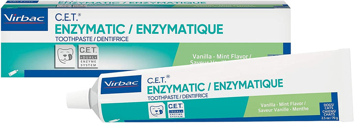 C.E.T. Enzymatic Toothpaste, Eliminates Bad Breath by Removing Plaque & Tartar Buildup, Best Pet Dental Care Toothpaste, Poultry Flavor, 2.5 Oz Tube