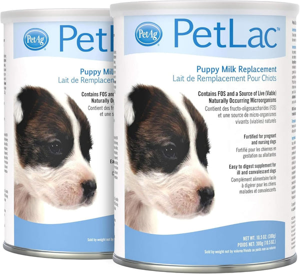 Pet-Ag Petlac Powder for Puppies - 10.5 Oz, Pack of 2 - Puppy Milk Replacement Powder for Puppies Newborn to Six Weeks Old - Easy to Digest