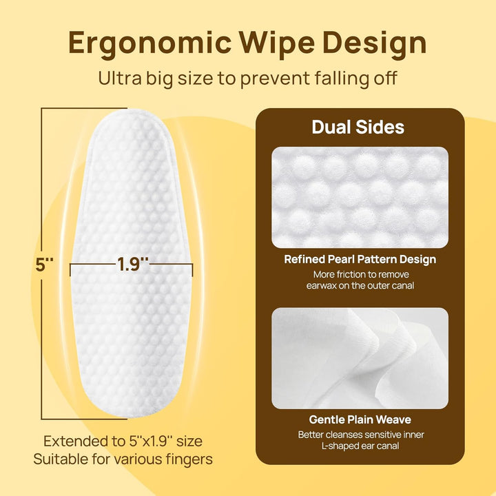 Dog Ear Finger Wipes, Ear Cleaner Wipes for Dogs & Cats, Dog Ear Infection Treatment to Relief Itching & Inflammation, Remove Wax, Dirt & Stop Smelly, Non-Irritating, 50Ct(Coconut Scent)