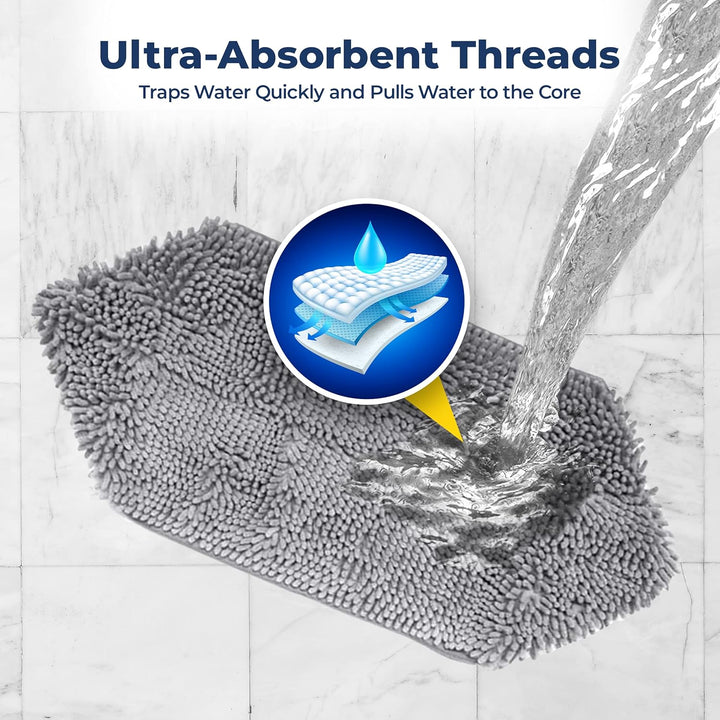 Doggy Dryer, Highly Absorbent Microfiber Washable Dog Shammy Quick Drying Towel Absorber - Extra Soft Plush Wrap Chenille Bath Towels to Dry Soggy Large Pets & Small Puppy-Grey 13"X31"