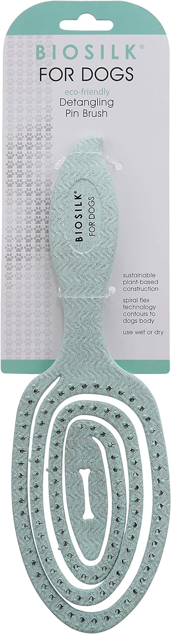 for Pets Eco-Friendly Detangling Pin Brush for Dogs in Mint Green | Easy to Hold Ergonomic Handle Dog Brushes, Wet or Dry Dog Hair Brush, Light Blue (Ff12806),Gray/Black